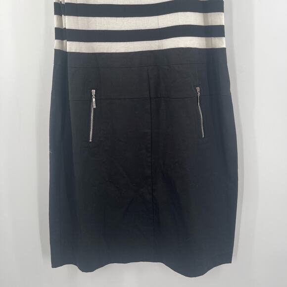 SPENSE Dress Size 14 Black and White Stripe Zipper Detail Sleeveless Office NWT - Picture 8 of 15